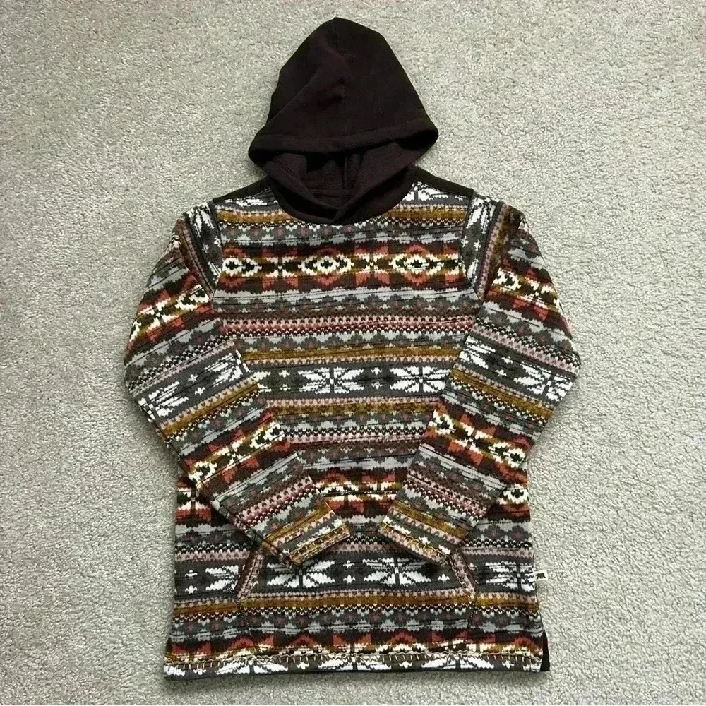 Dakota Grizzly Men’s Pullover Hoodie Sweatshirt Size Medium Hood Polyester Brown